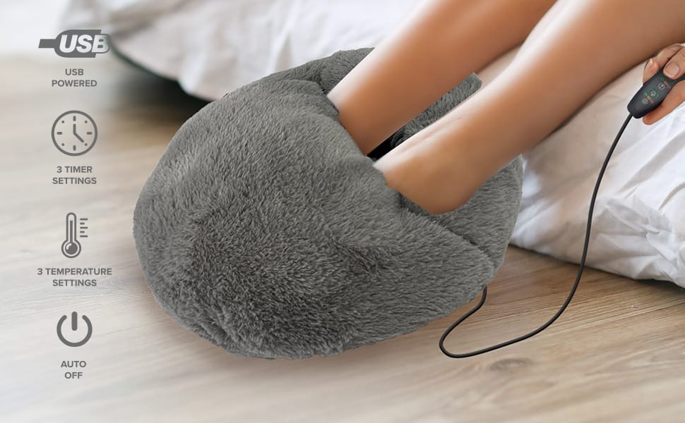 USB Heating Shoes Feet Warmer Slippers with Electric Heating Pad